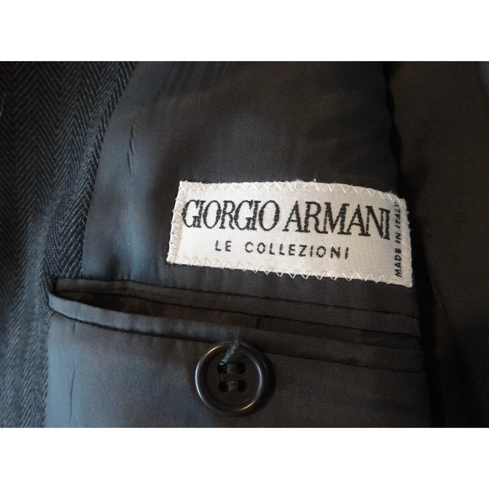 GIORGIO ARMANI Le Collezioni Made Italy Wool‎ Slate Gray JACKET Herringbone 40R